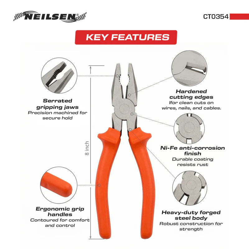 Neilsen CT0354 Combination Plier - 8in