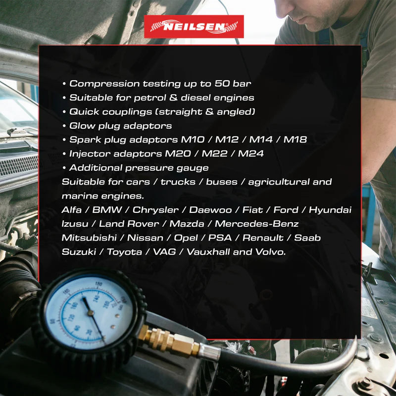 Neilsen CT3620 Engine Compression Test Kit