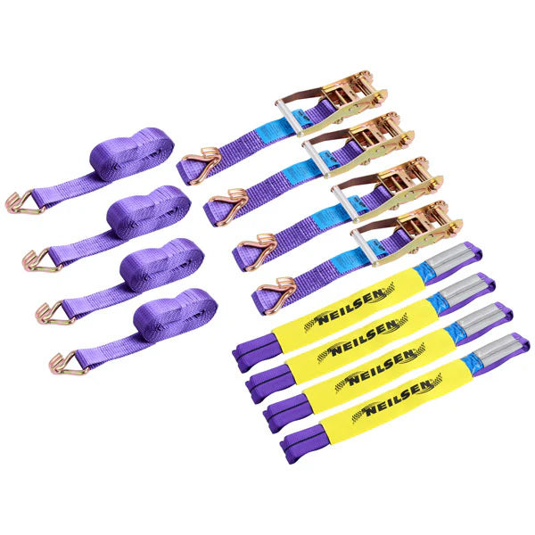 Neilsen CT5365 Ratchet Tie Down & Strap Set - 4M | 4pc