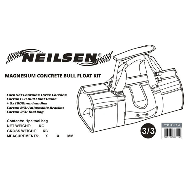 Neilsen CT5712 Blade Concrete Bull Float - 1200mm