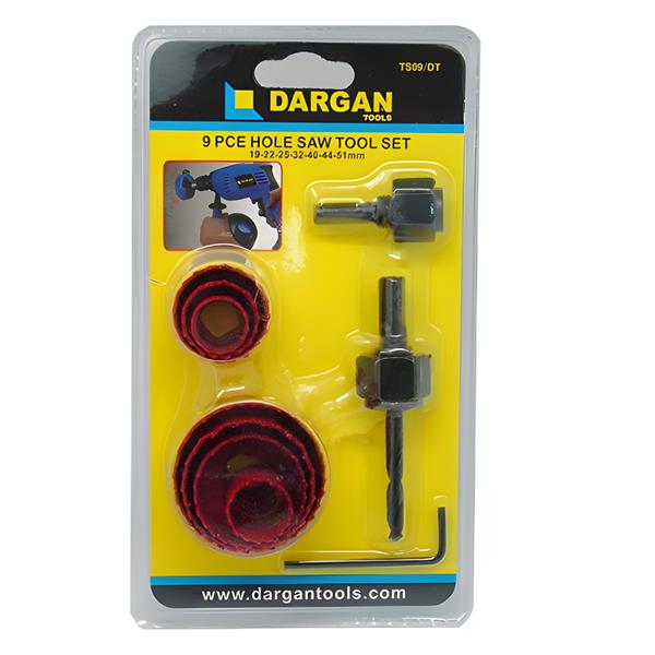 Dargan 9 Piece Holesaw Set | 9 Piece