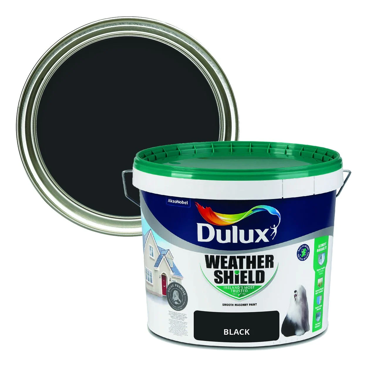 Dulux Weathershield Black Masonry Paint 10L