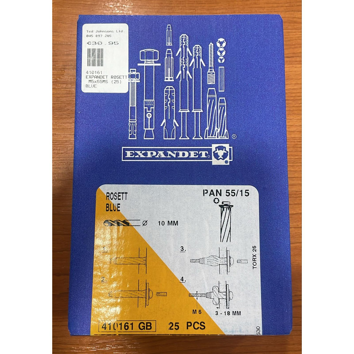 Expandet Rosett Torx Plasterboard Fixings M5x55MM - Blue | Pack of 25