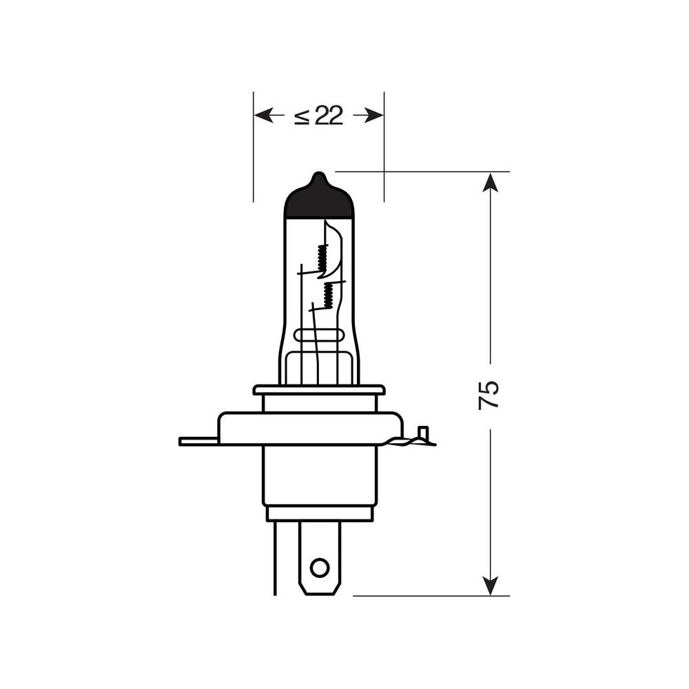 Lampa Blu-Xe Halogen Bulb H4 - 60/55W - P43T