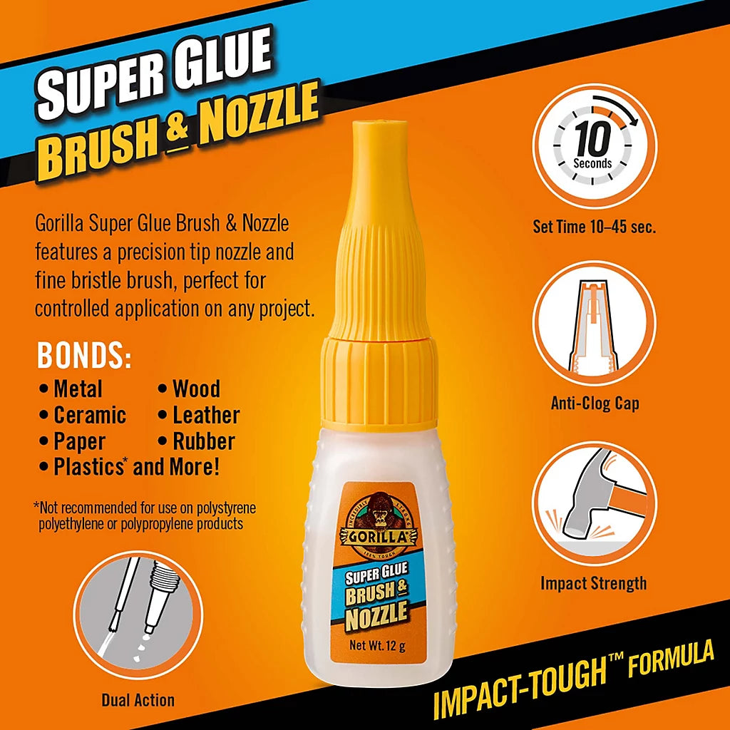 Gorilla Superglue | Brush & Nozzle - 12g