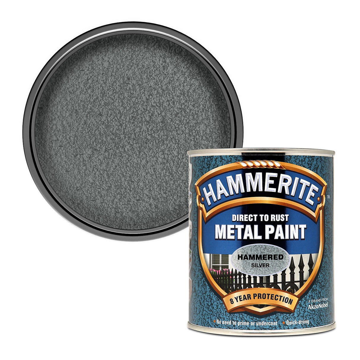 Hammerite Hammered Metal Paint - Silver