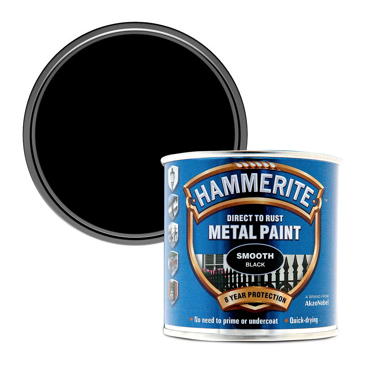 Hammerite Smooth Metal Paint - Black