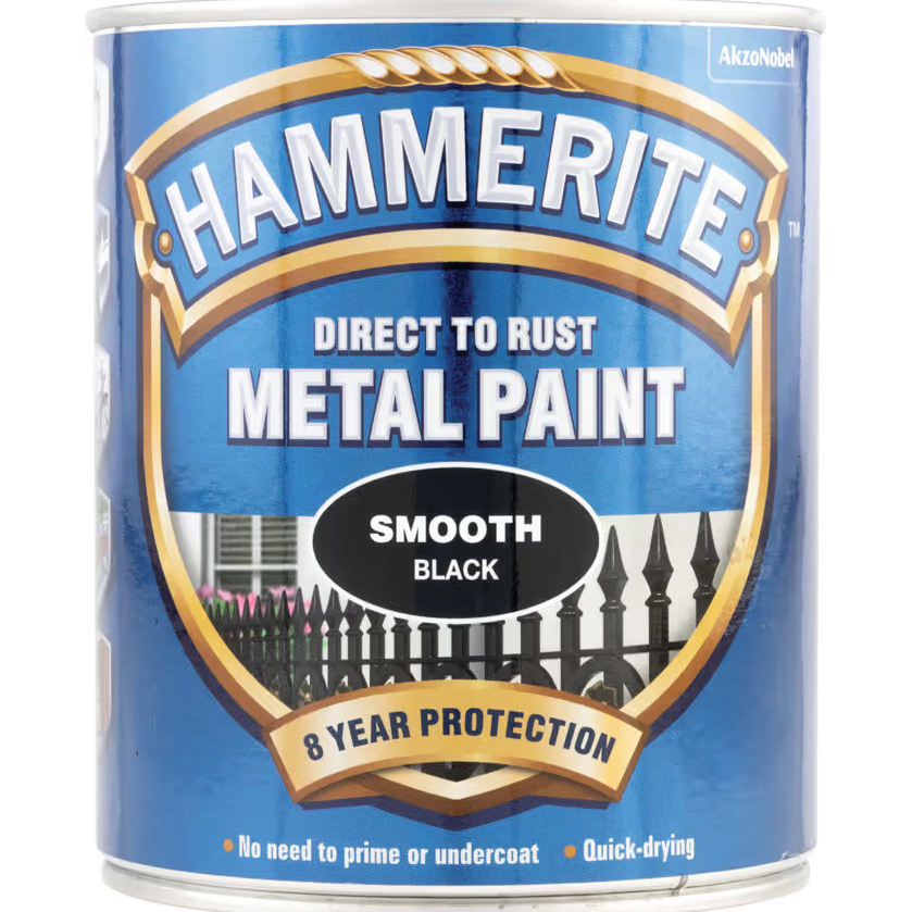 Hammerite Smooth Metal Paint - Black