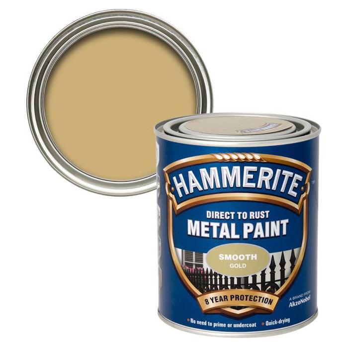 Hammerite Smooth Metal Paint - Gold