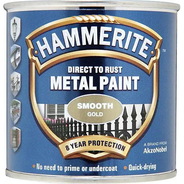 Hammerite Smooth Metal Paint - Gold