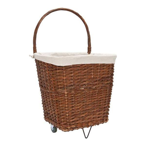Home Collection Natural Wicker Log Cart With Jute Liner