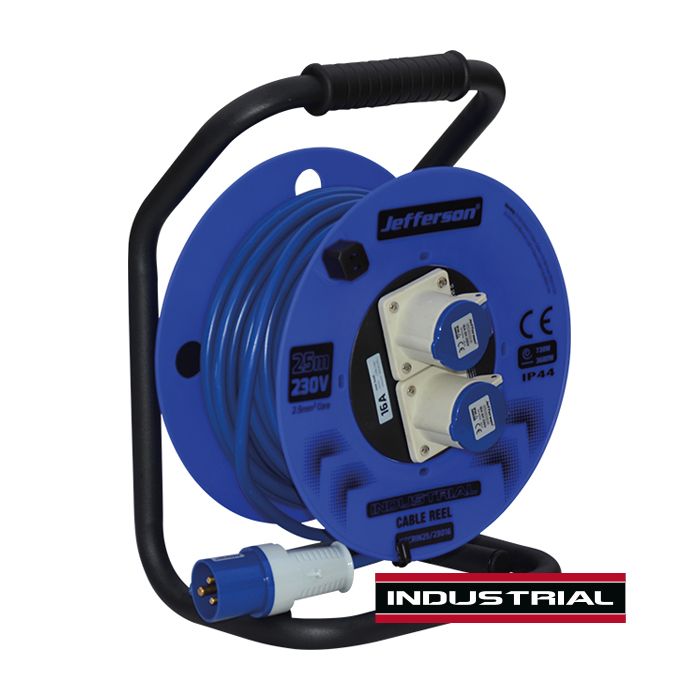 Jefferson Blue 16A Cable Reel | 25m - 230V
