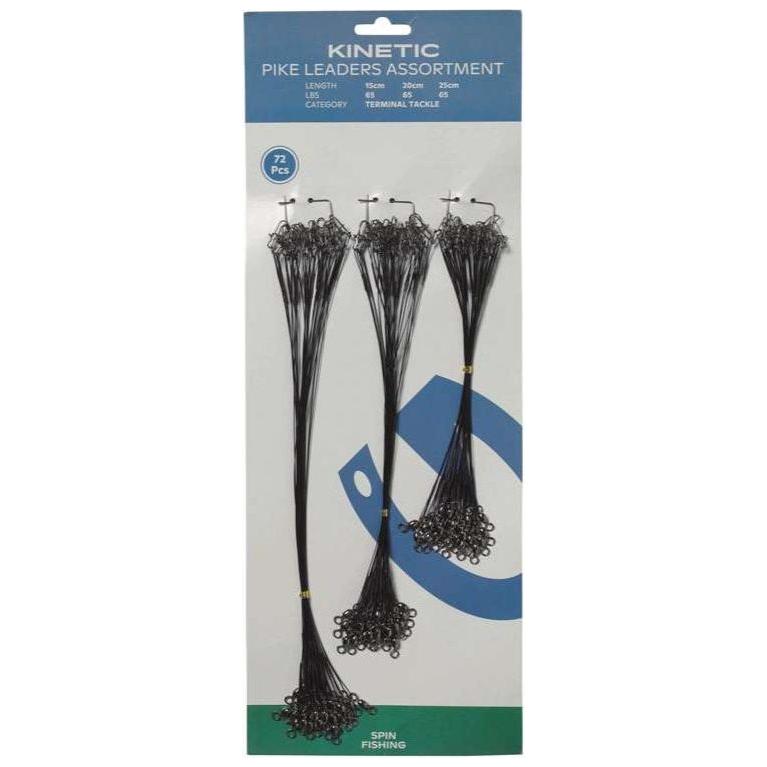 Kinetic Assorted Pike Leaders - 15/20/25cm - 72pc