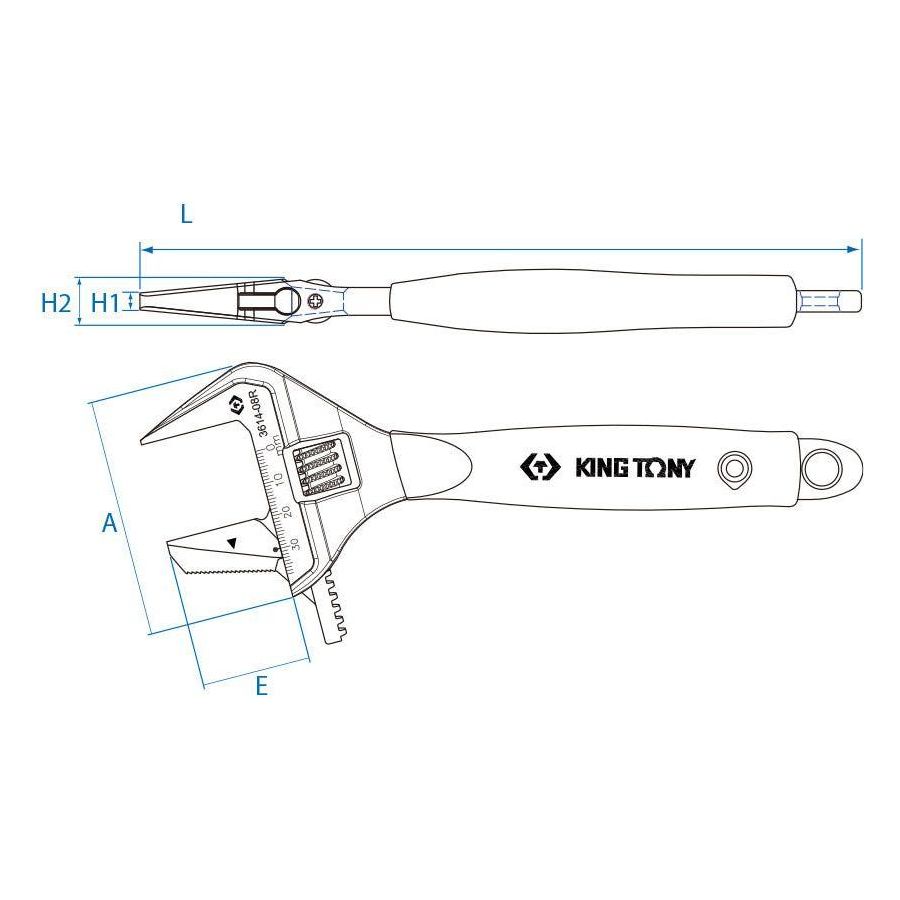King Tony 3614-08R Reversible Jaw Adj Wrench