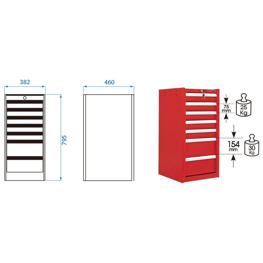 King Tony 87430A05-7B Tool Chest - 7 Drawers