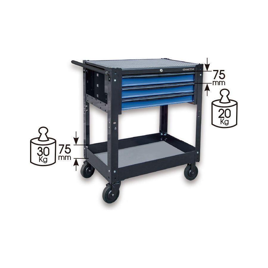 King Tony 87446-3B-KB Tool Trolley Cart - 3 Drawers
