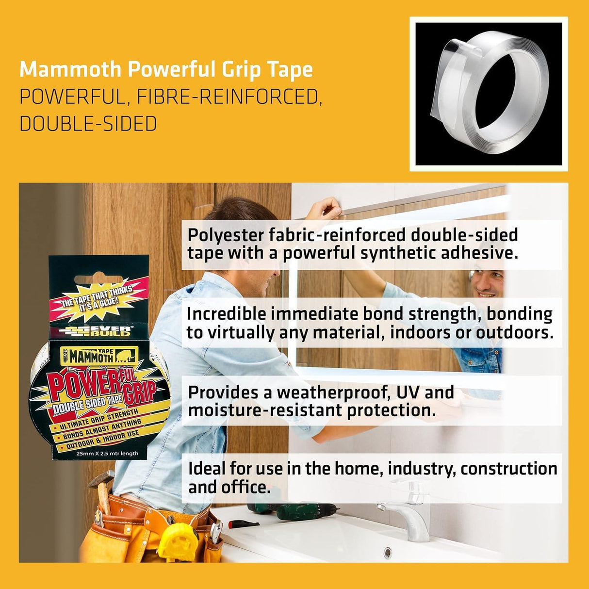 Mammoth Double Sided Tape Powergrip