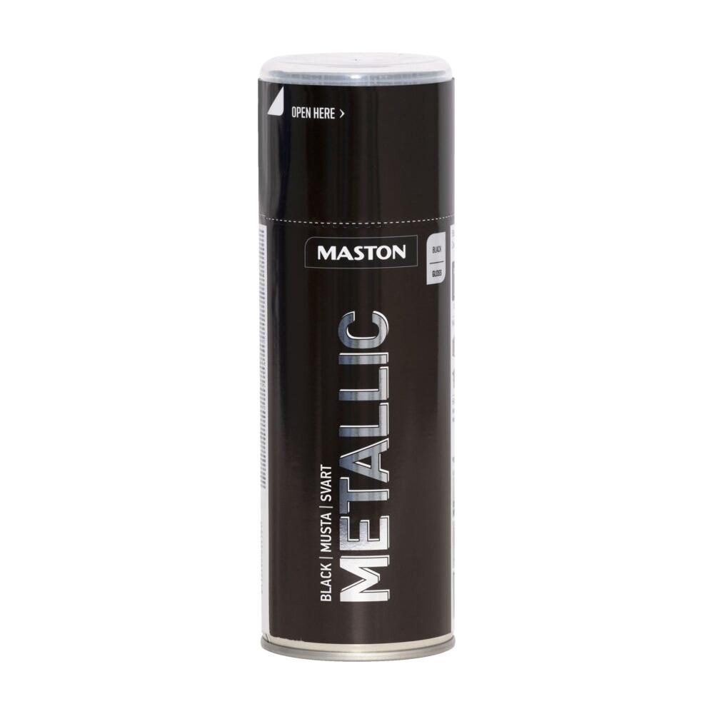 Maston Metallic Gloss Spray Paint Black 400ml