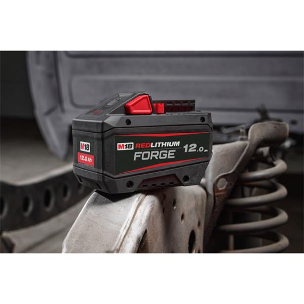 M18 REDLITHIUM FORGE battery on a vehicle suspension system