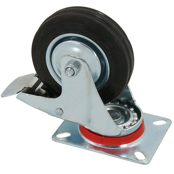 Neilsen Castor Wheel 100mm Flattened Universal With Brake
