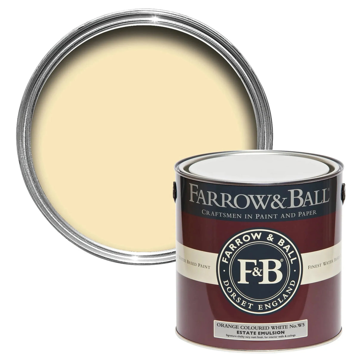 Farrow & Ball Orange Coloured White Paint W5