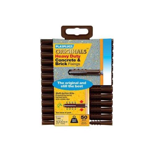 Plasplugs Original Heavy Duty Fixings - Pack of 50