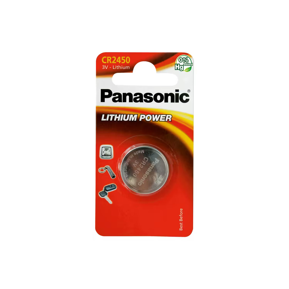 Panasonic CR2450 Battery 3V Lithium Coin Cell | 24mmx3.2mm