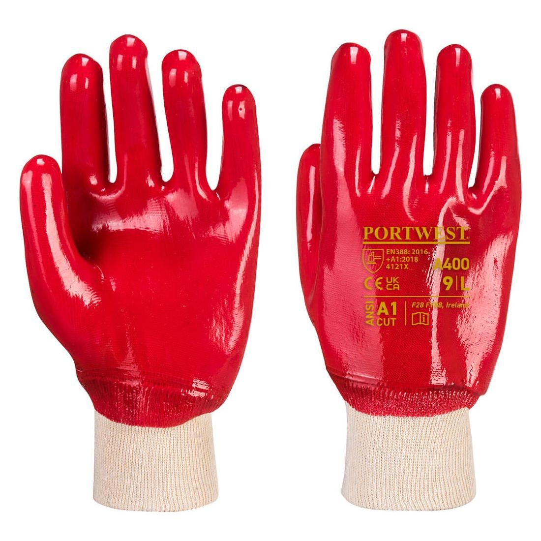 Portwest RG40 PVC Knitwrist Glove - Red