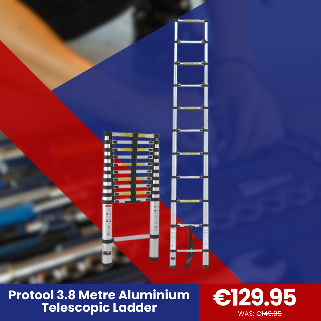 Protool 3.8 Metre Aluminium Telescopic Ladder