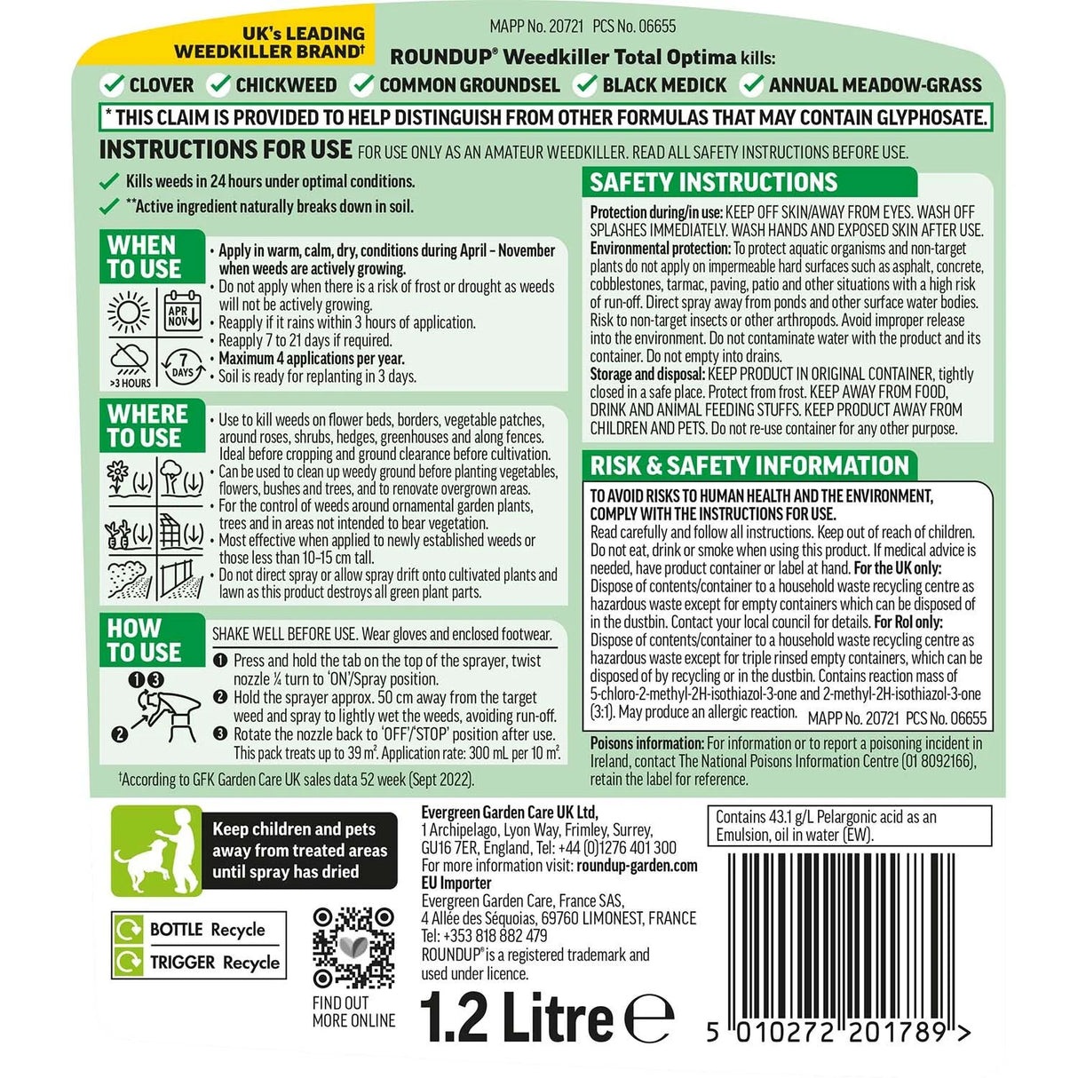 Roundup Total Optima Weedkiller