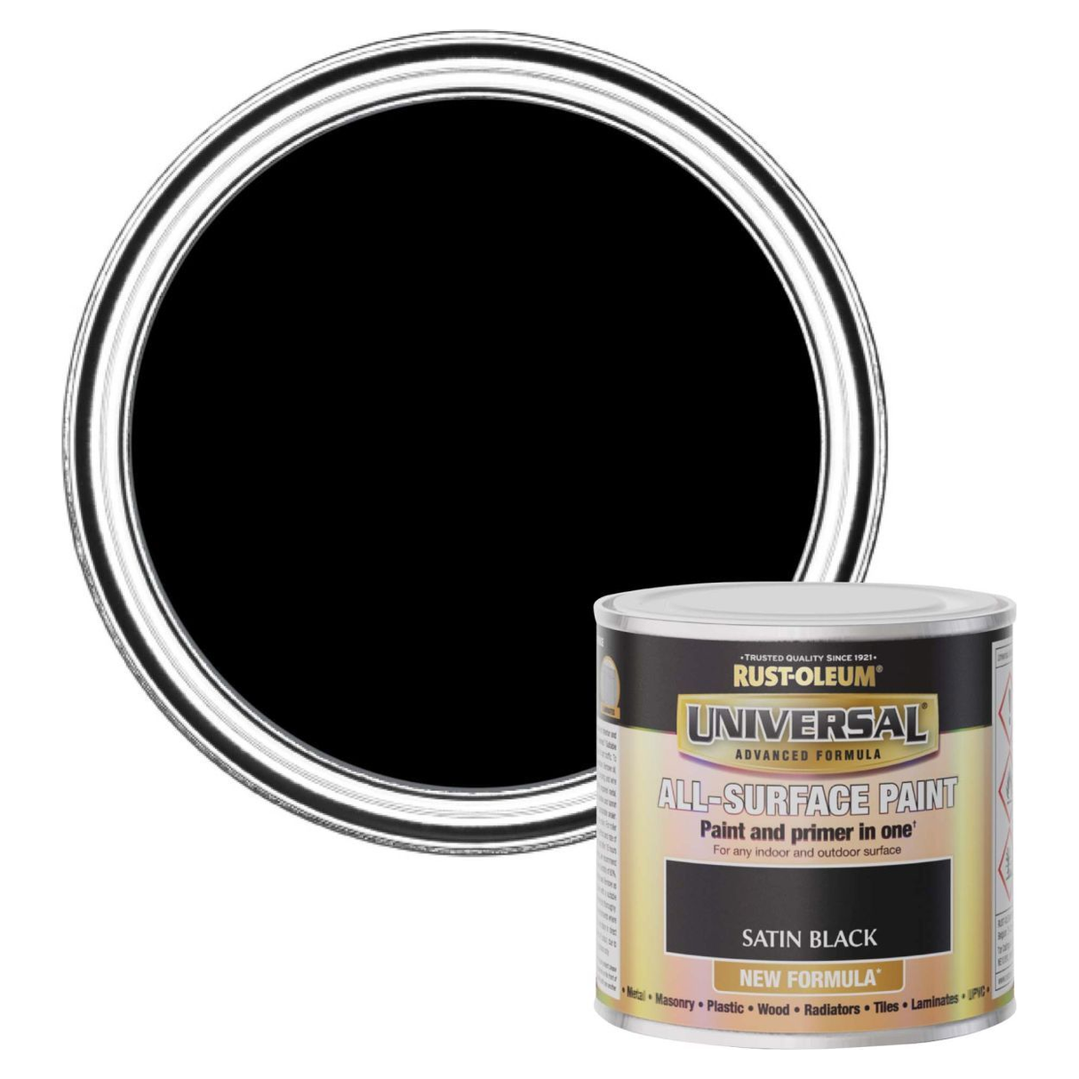 Rust-Oleum Universal All-Surface Paint Satin Black 750ml