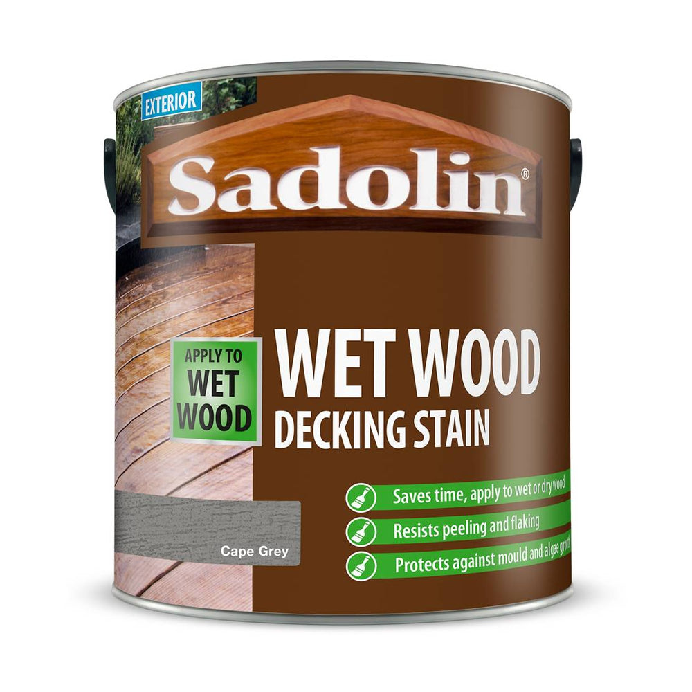 Sadolin Wet Wood Decking Stain Cape | Cape Grey - 2.5L