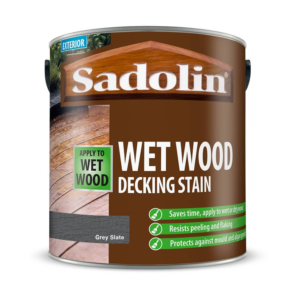 Sadolin Wet Wood Decking Stain | Grey Slate - 2.5L