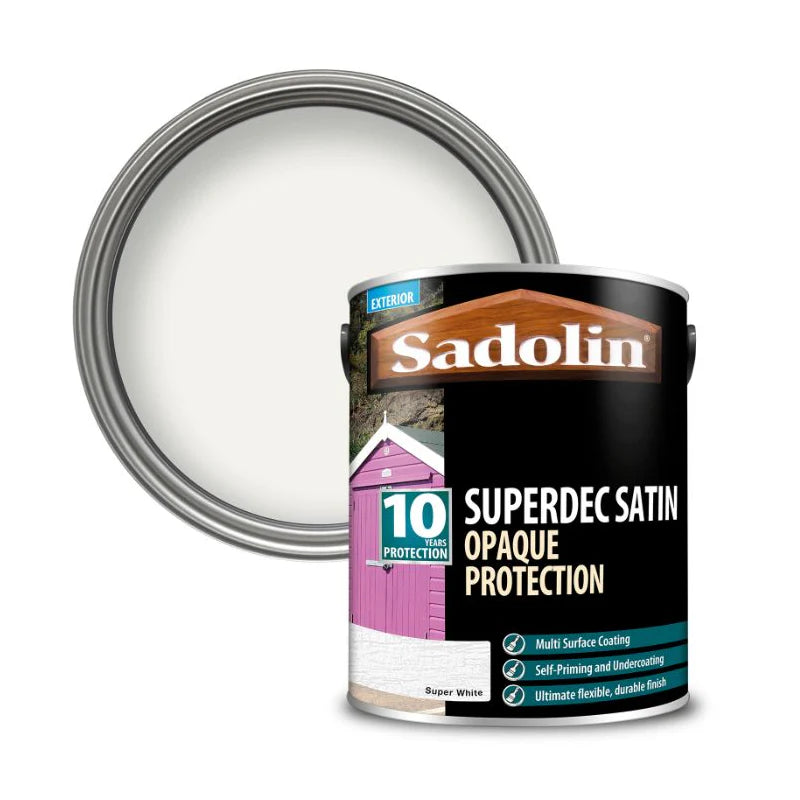 Sadolin Superdec Satin Wood Paint | Super White