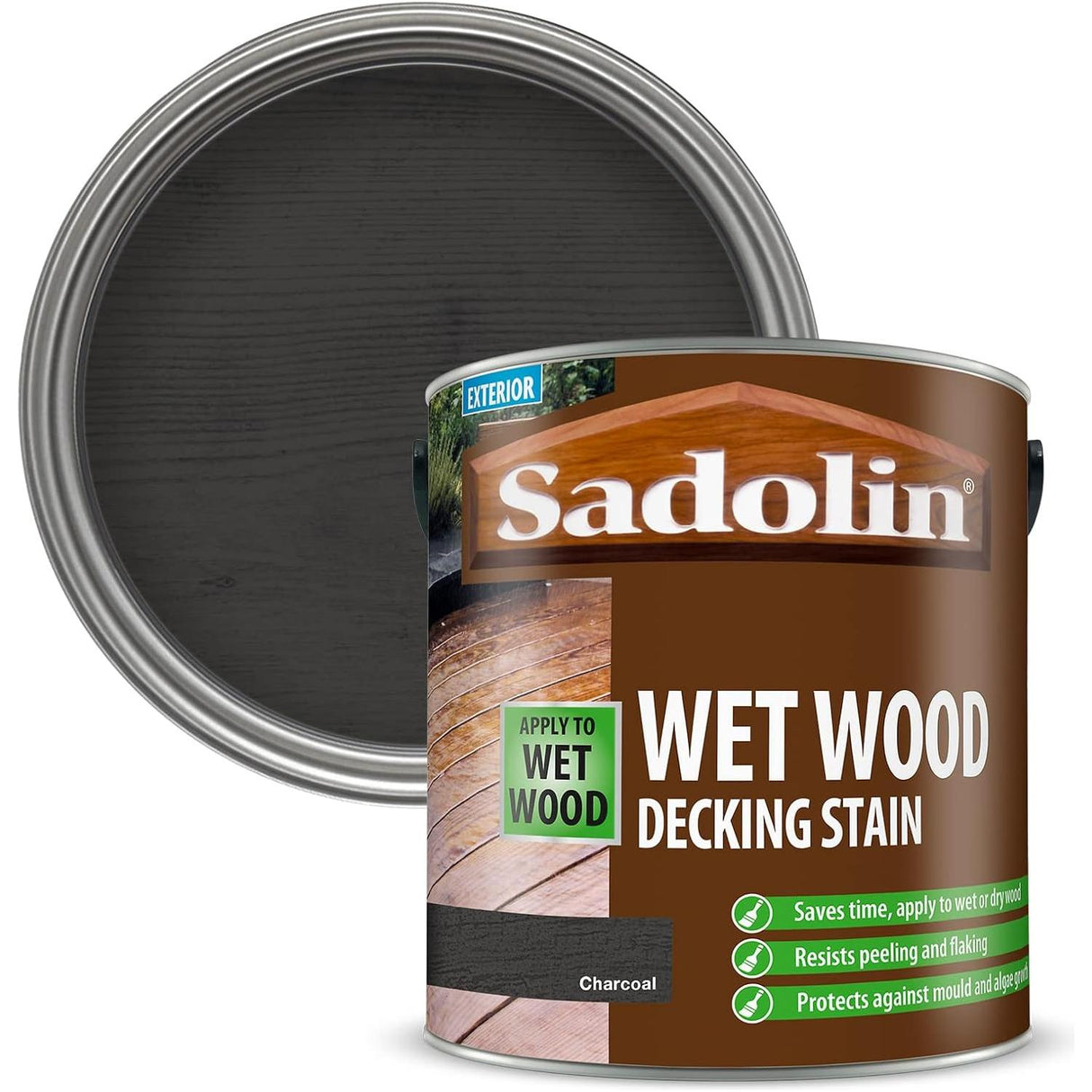 Sadolin Wet Wood Decking Stain | Charcoal - 2.5L