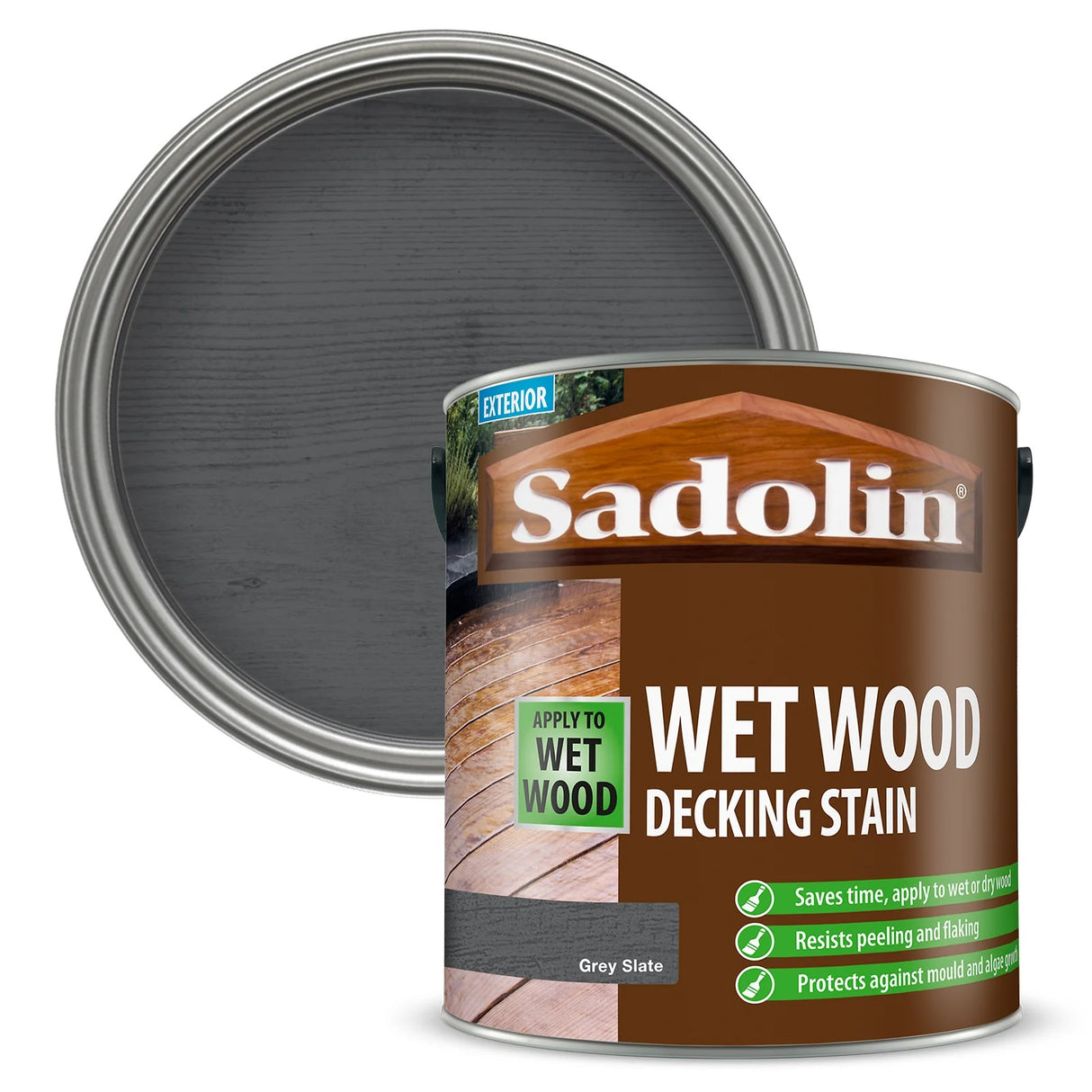 Sadolin Wet Wood Decking Stain | Grey Slate - 2.5L