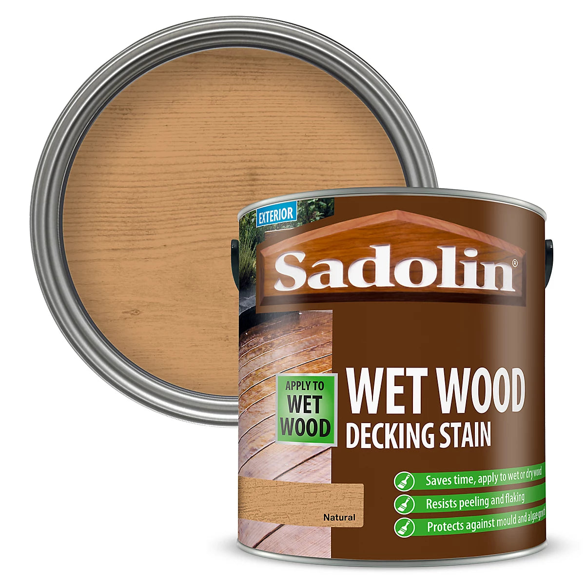 Sadolin Wet Wood Decking Stain | Natural - 2.5L