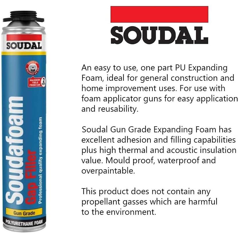 Soudal Soudafoam Gap Filler Expanding Foam | Gun Grade - 750ml