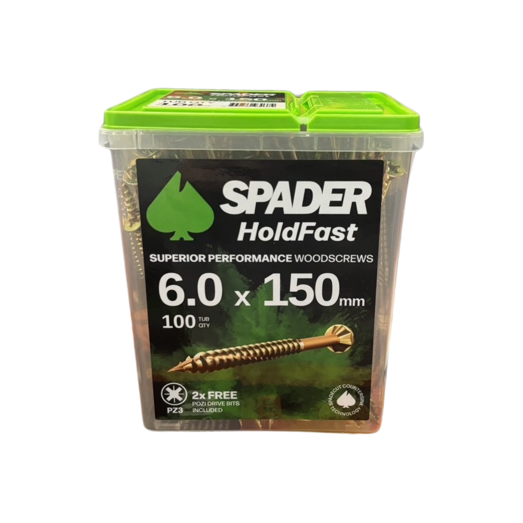 Spader Holdfast Superior Performance Woodscrews 6x150 QTY 100