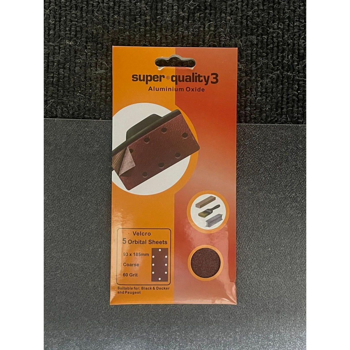 Super Quality 3 Aluminium Oxide Velcro Orbital Sheets - 93x185mm
