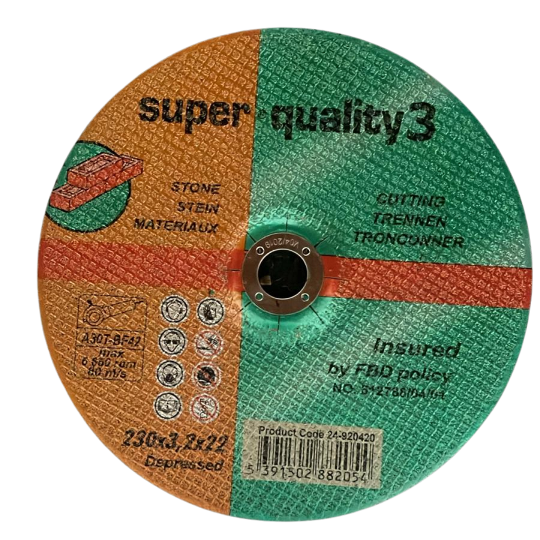 Super Quality 3 Stone Cutting Orange Disc | 9 inches (230mm x3.2mm x22mm)