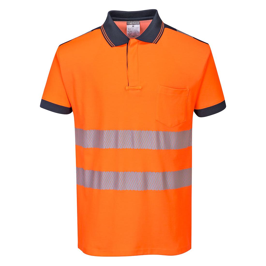 Portwest PW3 Hi-Vis Cotton Comfort Polo Shirt S/S Orange