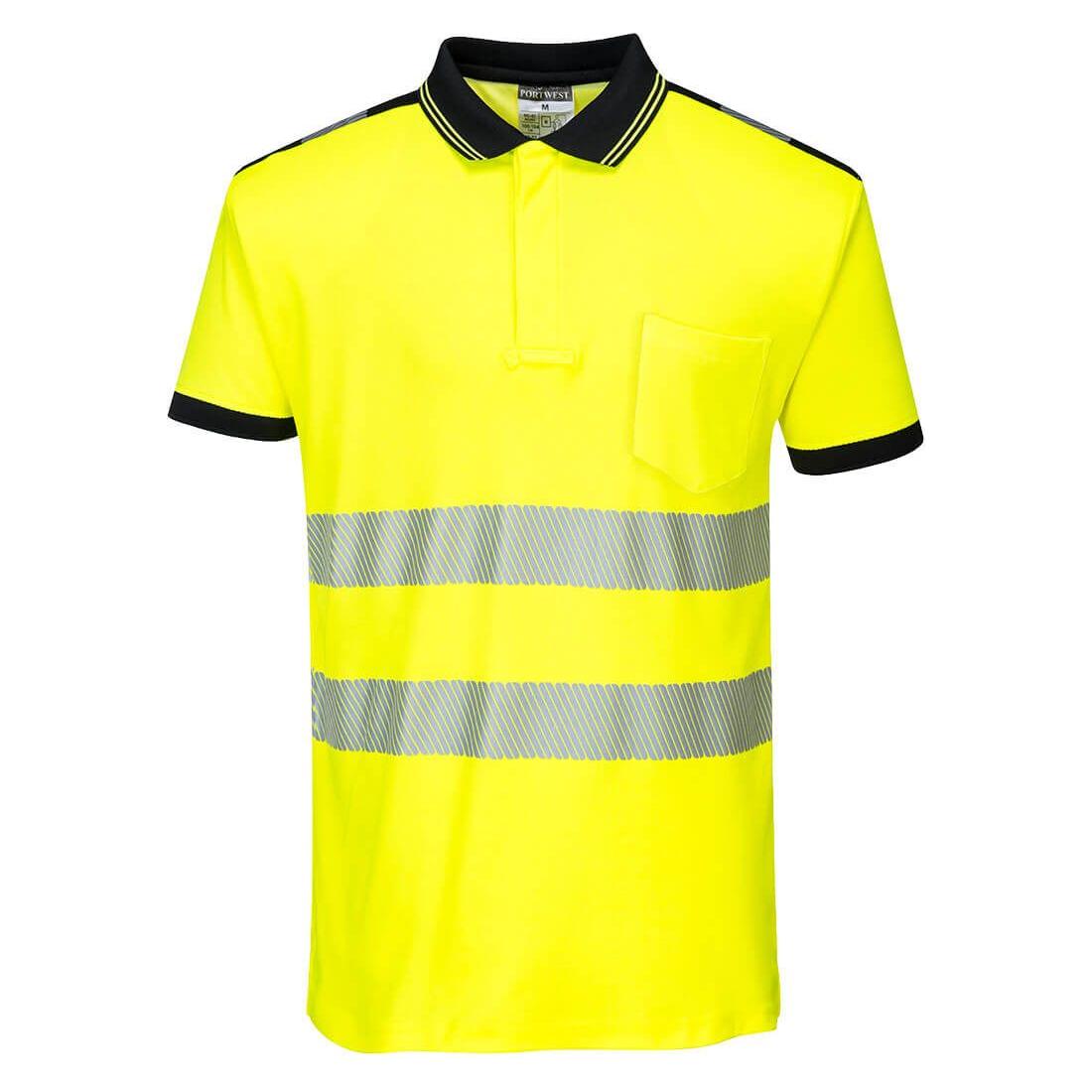Portwest PW3 Hi-Vis Cotton Comfort Polo Shirt S/S Yellow