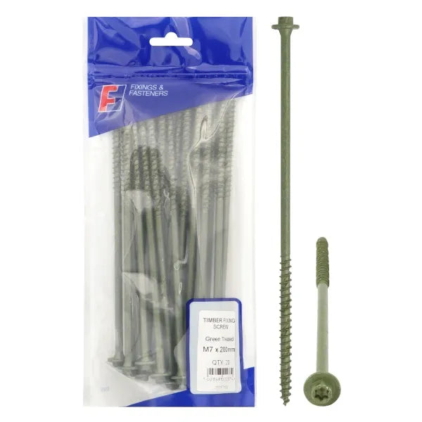 Forgefix Timber fixing screws 7x65mm | Pack of 20