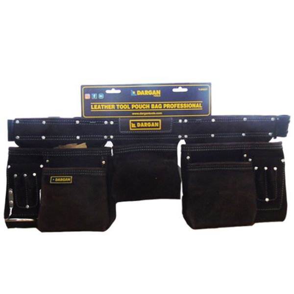 Dargan Leather Tool Belt With Nail Bag Pouch