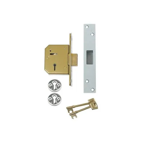 Union 5 Lever Mortice Deadlock 67mm Brass Carded