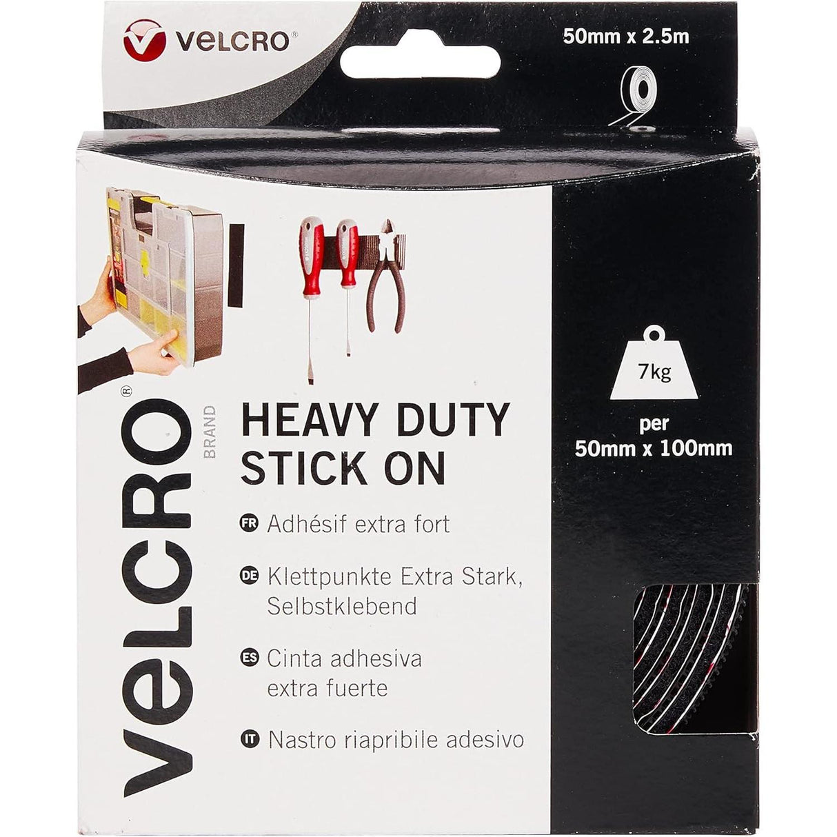 Velcro Heavy Duty Stick-On Tape - 1m x 50mm
