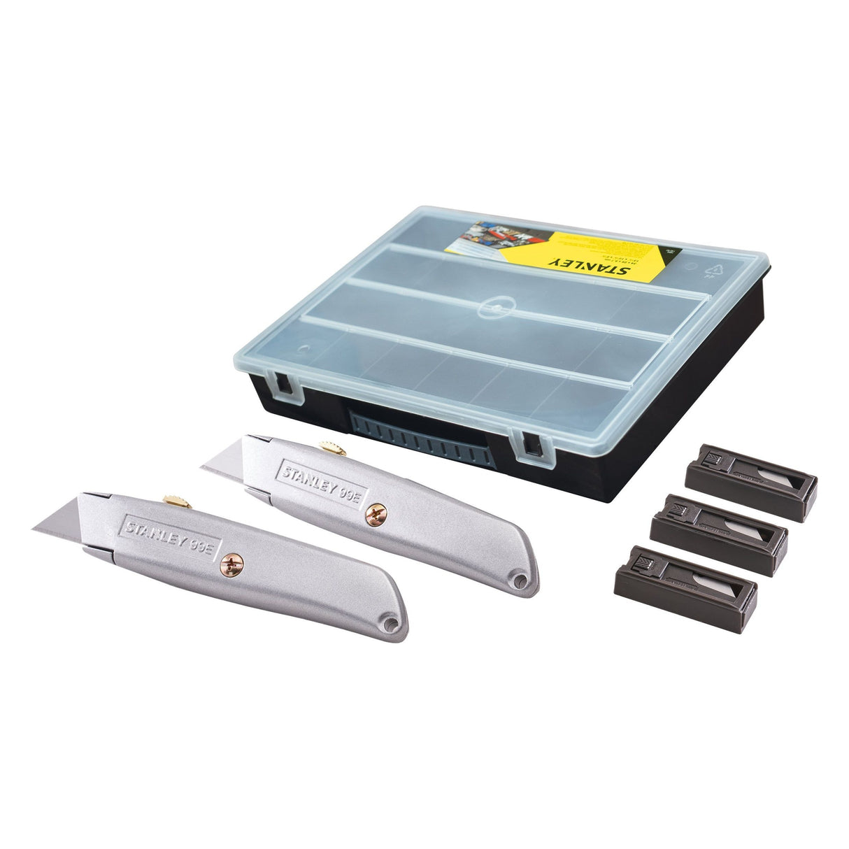 STANLEY® 99E Trimming Knife Twin Pack with 50 Spare Blades in Organiser