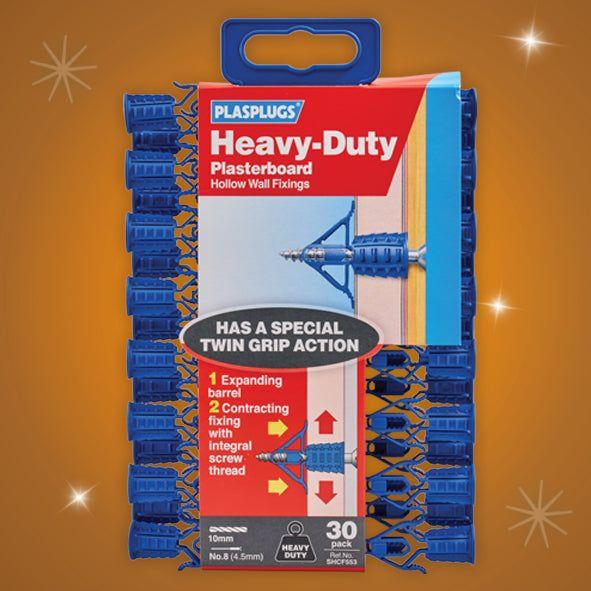 Plasplugs Heavy Duty Plasterboard Fixings - Pack of 30