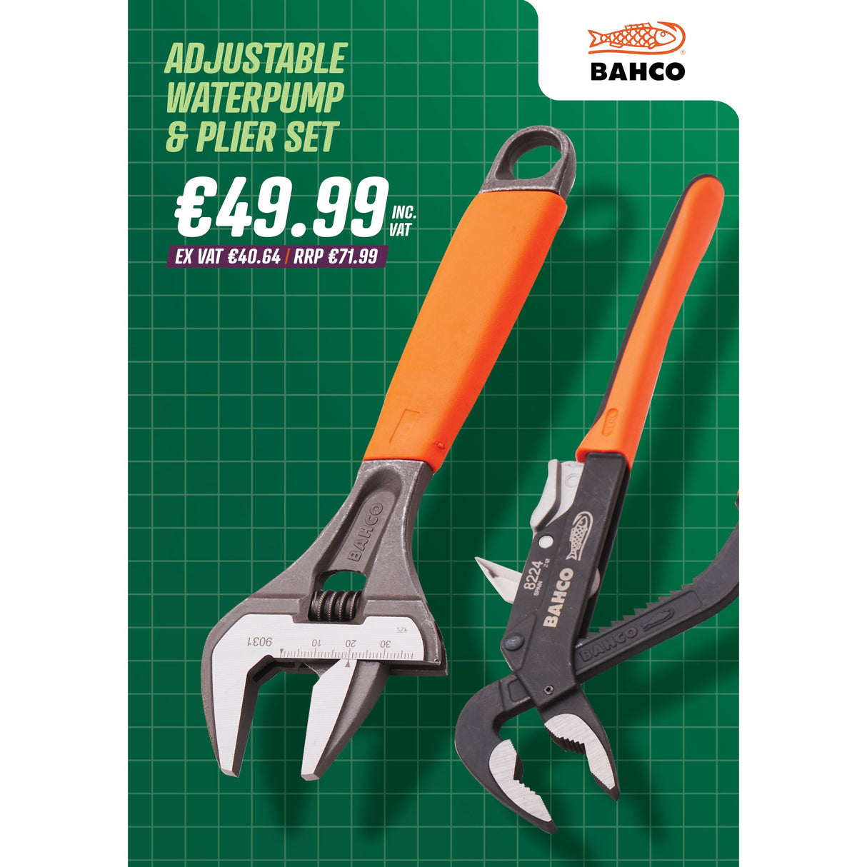Bahco Adjustable Waterpump & Plier Set